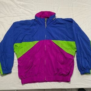 Vibrant Women's Ski Jacket in Blue and Purple